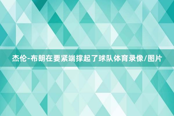 杰伦-布朗在要紧端撑起了球队体育录像/图片