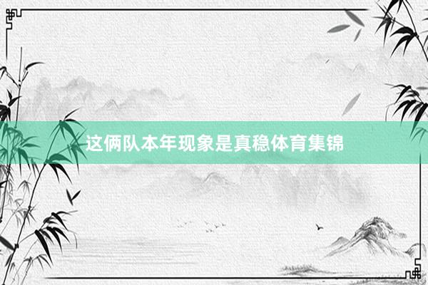 这俩队本年现象是真稳体育集锦