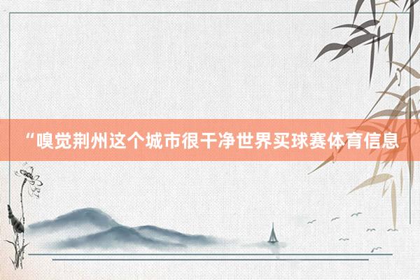 “嗅觉荆州这个城市很干净世界买球赛体育信息