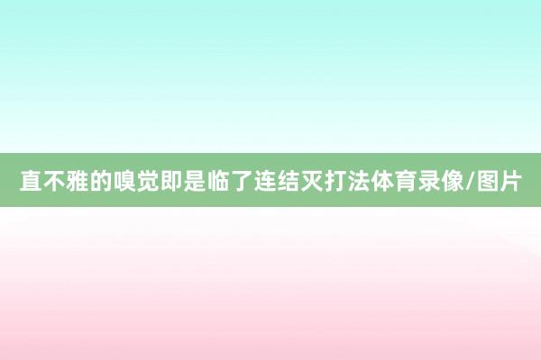 直不雅的嗅觉即是临了连结灭打法体育录像/图片