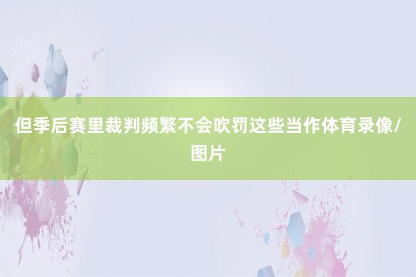 但季后赛里裁判频繁不会吹罚这些当作体育录像/图片