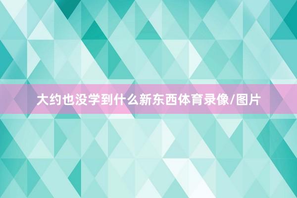 大约也没学到什么新东西体育录像/图片