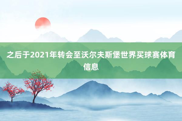 之后于2021年转会至沃尔夫斯堡世界买球赛体育信息