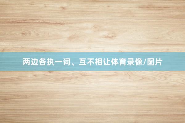 两边各执一词、互不相让体育录像/图片