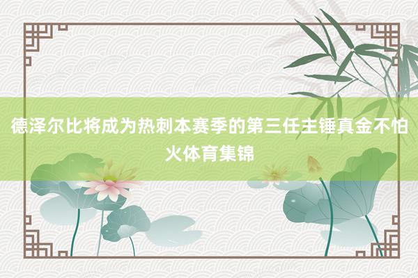 德泽尔比将成为热刺本赛季的第三任主锤真金不怕火体育集锦
