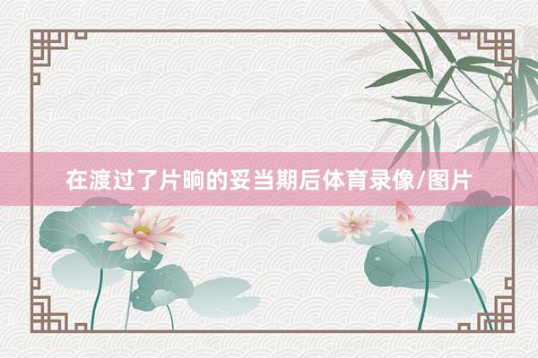 在渡过了片晌的妥当期后体育录像/图片