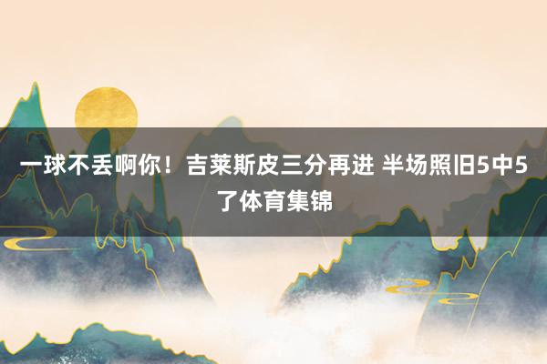 一球不丢啊你！吉莱斯皮三分再进 半场照旧5中5了体育集锦
