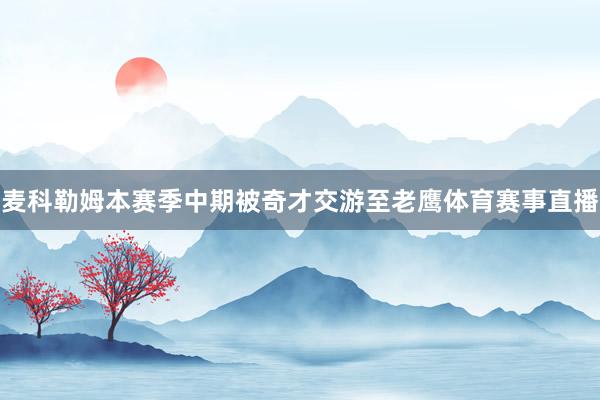 麦科勒姆本赛季中期被奇才交游至老鹰体育赛事直播