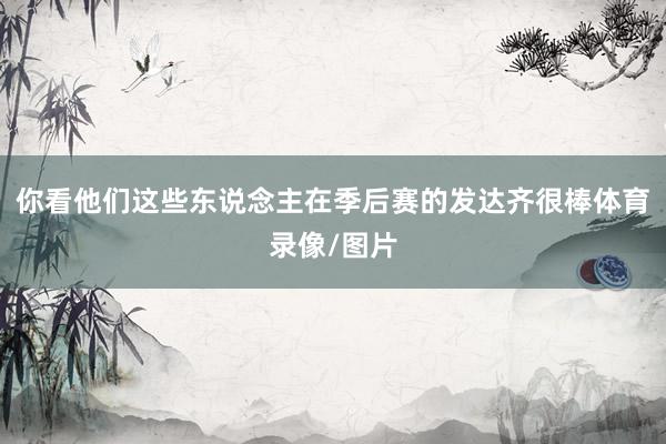 你看他们这些东说念主在季后赛的发达齐很棒体育录像/图片