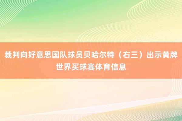 裁判向好意思国队球员贝哈尔特（右三）出示黄牌世界买球赛体育信息